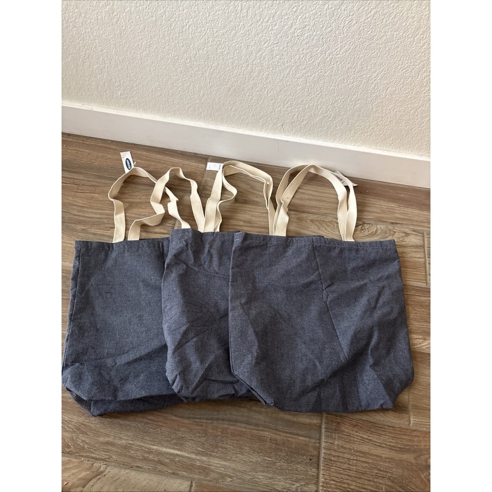 3 Matching Heavy Duty Canvas Shopping Bags Old Navy 24" x 16"